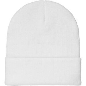 Men's White Comfortable Breathable Soft Beanie Knit Slouchy Winter Skull Hats